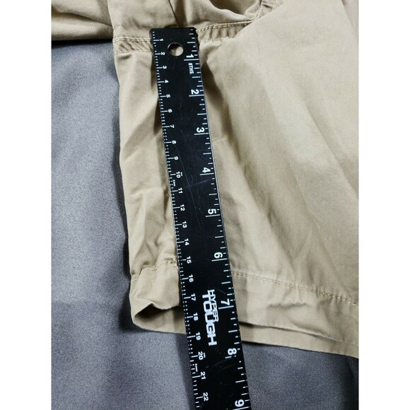 Chaps Tan Khaki Chino Shorts Mens Sz XL flat front pockets Zip elastic - Picture 8 of 8